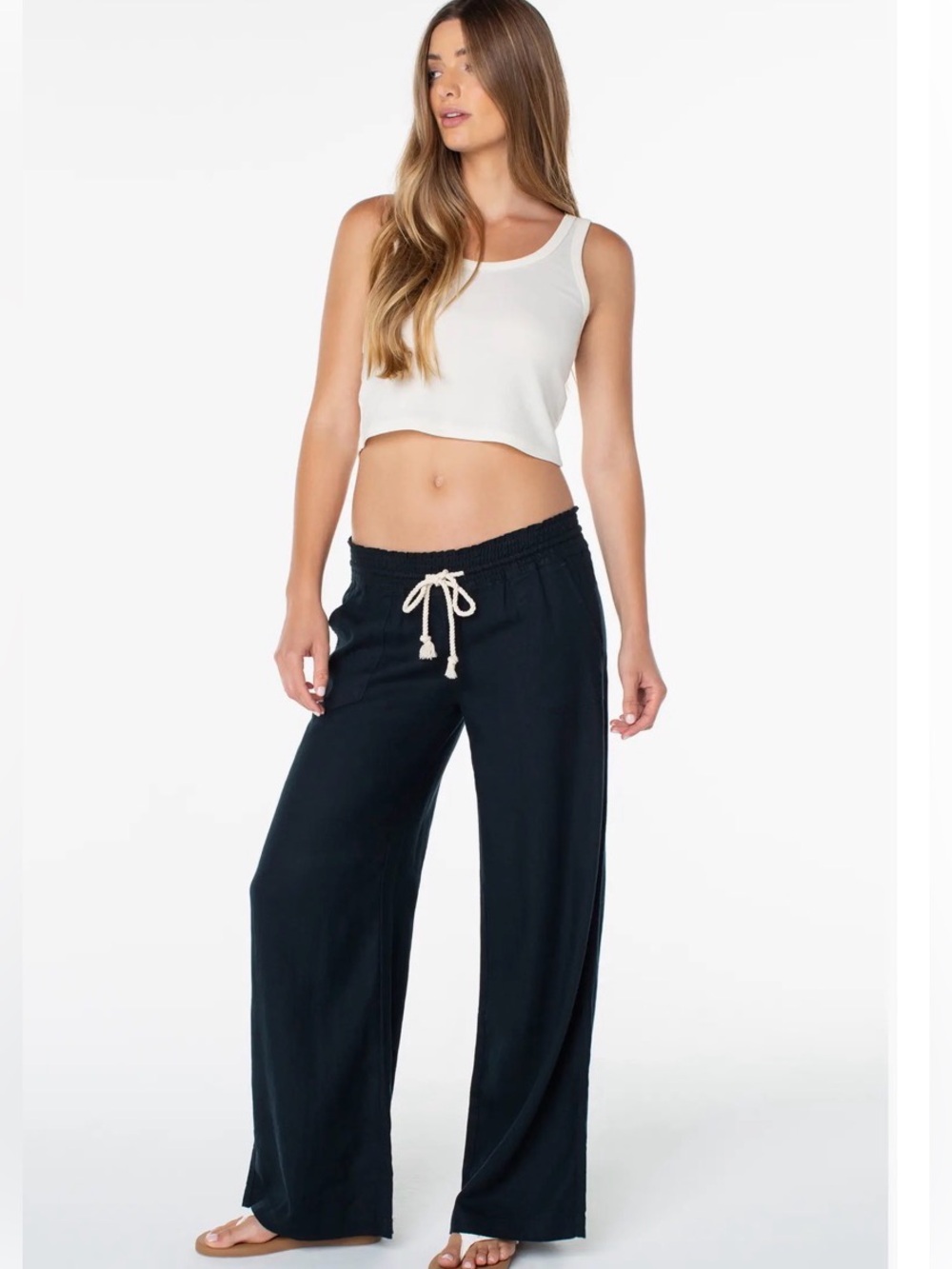 Roxy Oceanwide Wide Leg Linen Blend Pants